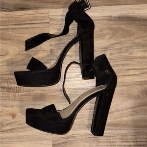 Elegant Black High Heel Sandals